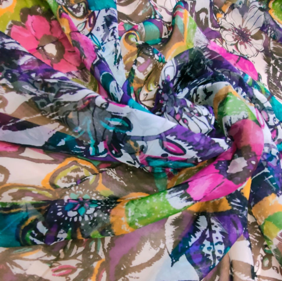 Print On Silk Chiffon#160