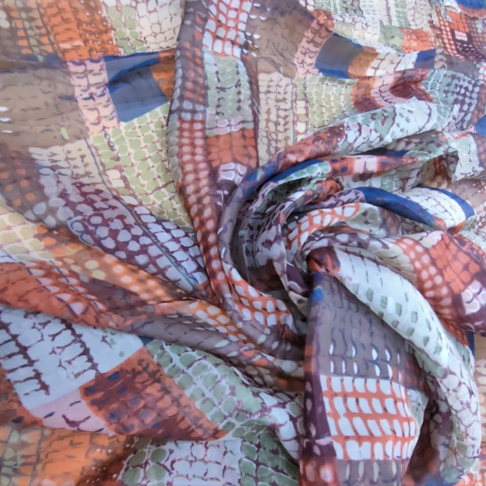 Print On Silk Chiffon#165