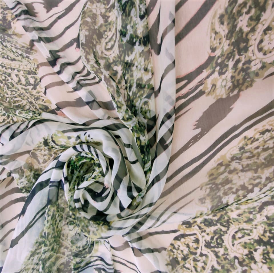 Print On Silk Georgette#09