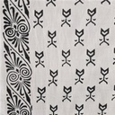 White Cotton Black Block Print Woven Fabric