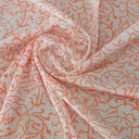 White Cotton Orange Ethnic Print Woven Fabric