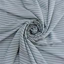 Ice Blue & Black Stripe Tokyo Crepe Woven Fabric