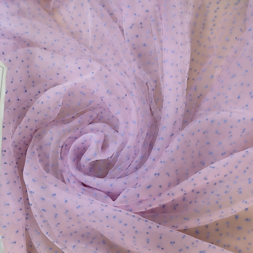 Madonna Organza Dyed Fabric (Two Tone)(Denim on Powder Pink 6)