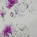 Voilet Lily Print On Korean Satin SS22A-KSPA70