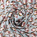 Peacock Feather Print On Korean Satin SS22L KSPL01