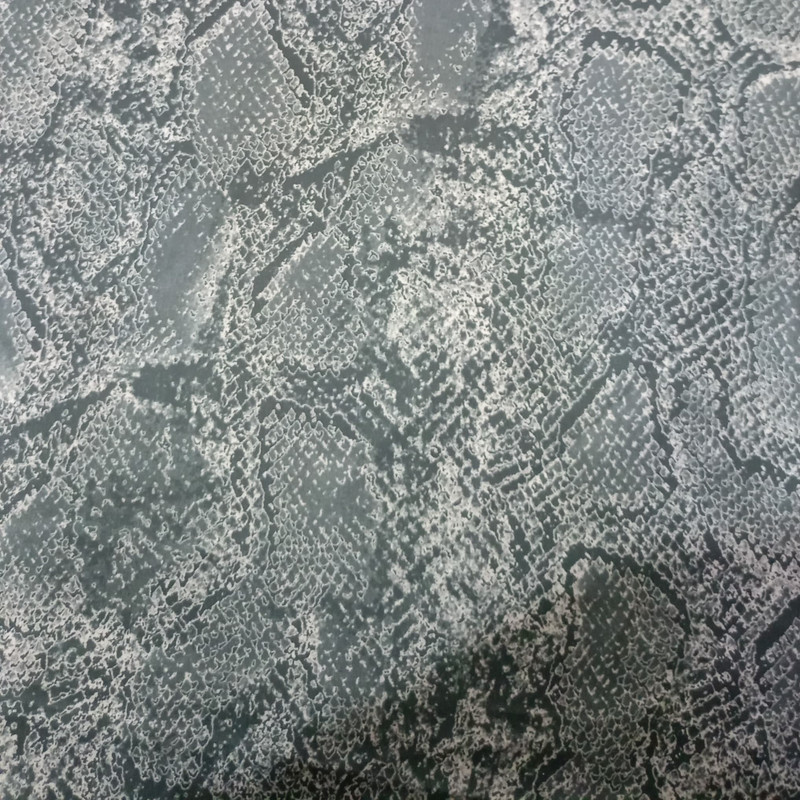 Black Snake Skin Print On Korean Satin SS22L KSPL50