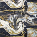 Golden Black & White Marble Print On Korean Satin SS22A KSPA11