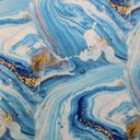 Sky Blue & White Marble Print On Korean Satin SS22A KSPA04