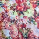 Red Rose Garden Print On Organza SS22A ORPA33