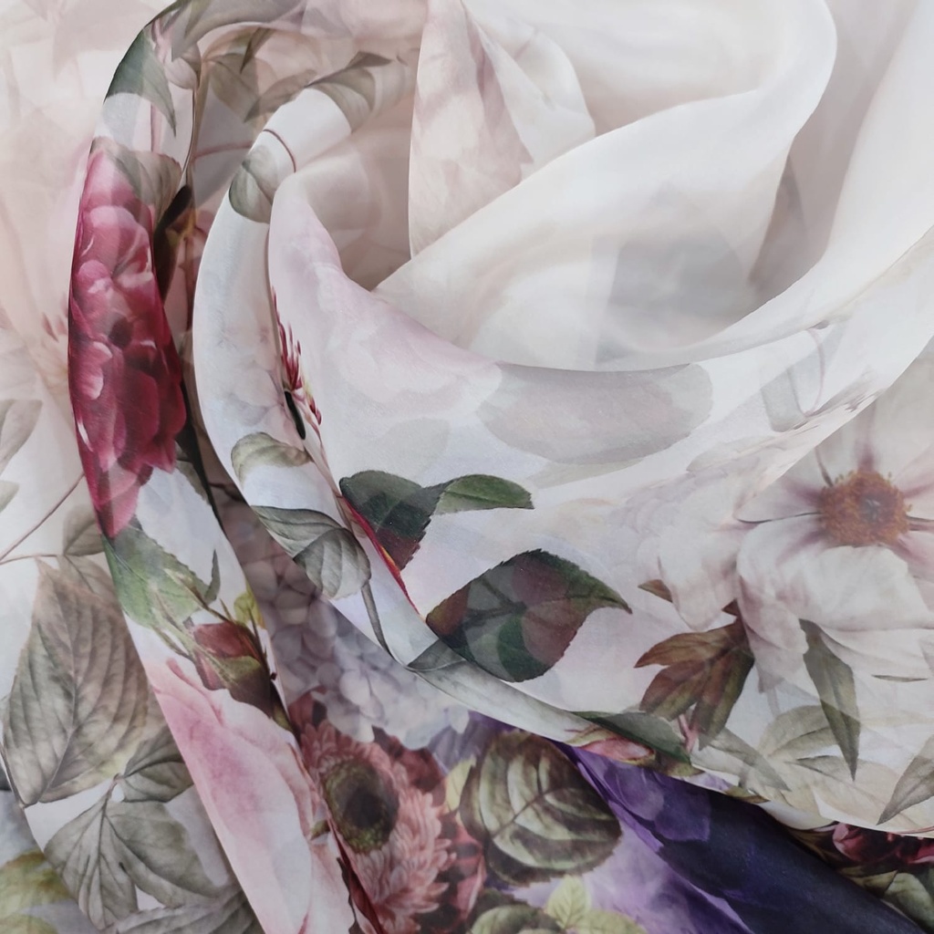 Botenic Rose Garden Print On Organza SS22A-ORPA12