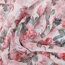 White Base Rose Floral Print On Organza SS22A-ORPA14