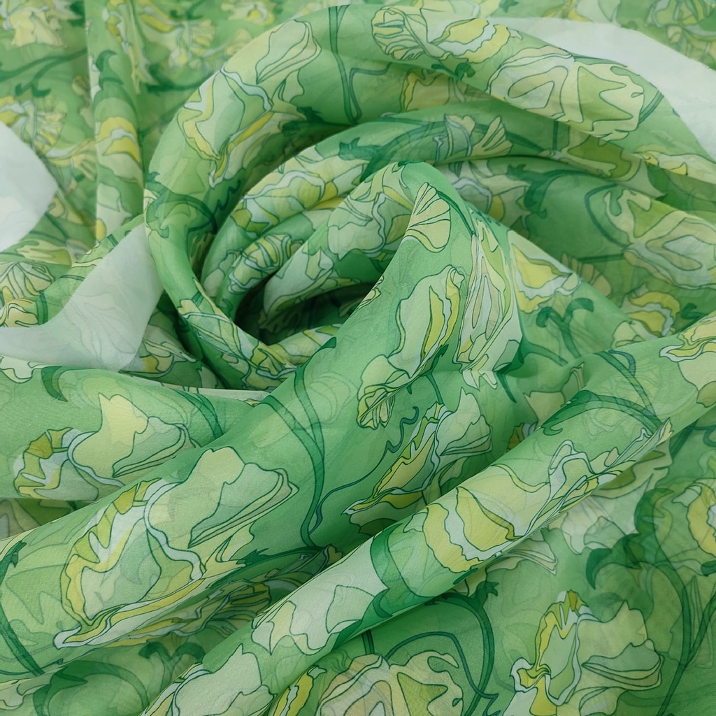 Light Green Base Print On Organza SS22A ORPA67