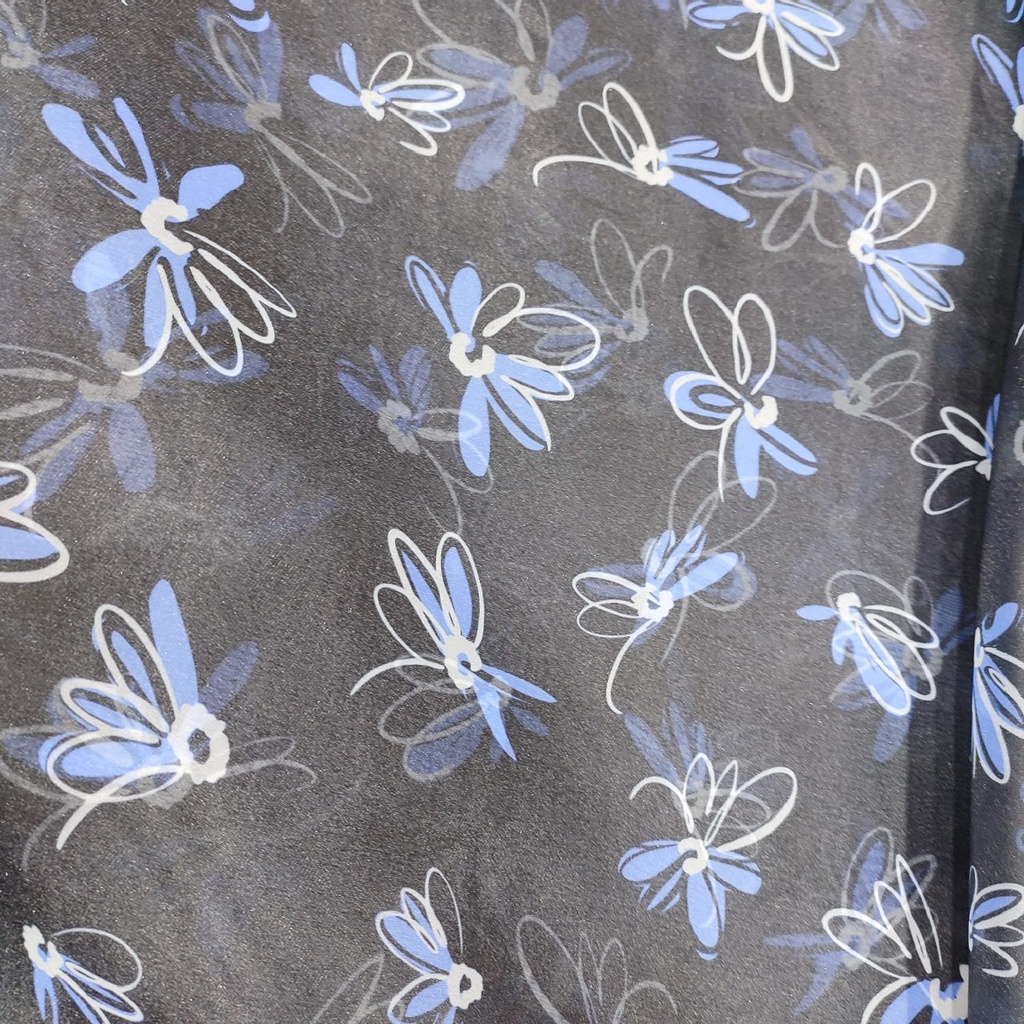 Blue Grass Hopper Print On Organza SS22A ORPA47