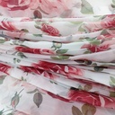 Pink Rose In White Base Print On Organza SS22A-ORPA31