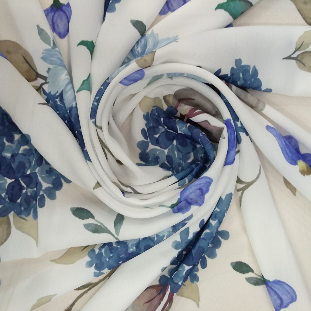 White Base Floral Print On Royal Georgette (SS22A) RGPA69