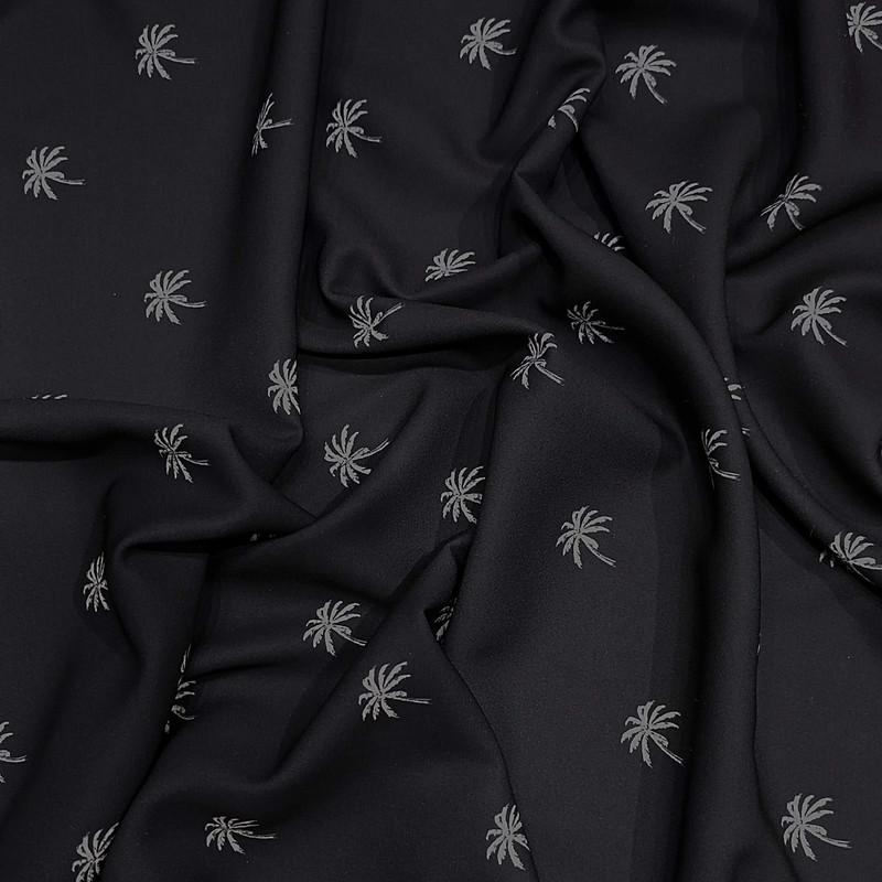 Palm Tree Print On Royal Georgette (SS22L) RGPL52