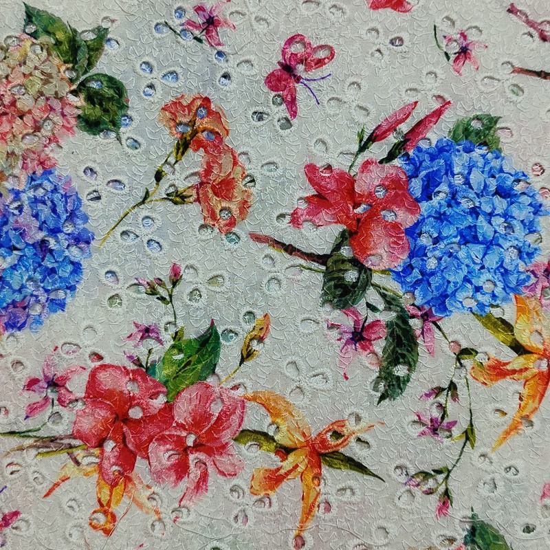 Embroidered Schiffli Print Fabric ESP 14