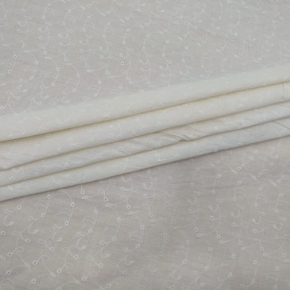 White Cotton Schiffli Embroidery#16