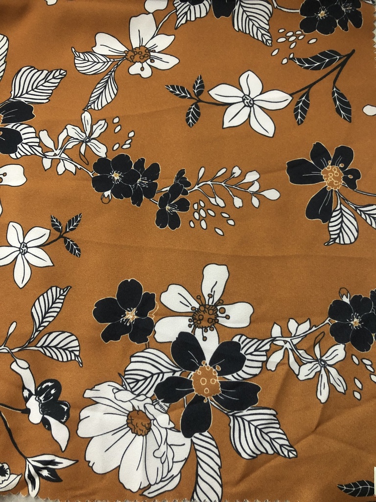 Tan Base Floral Print On Royal Georgette (SS22N) RGPB02