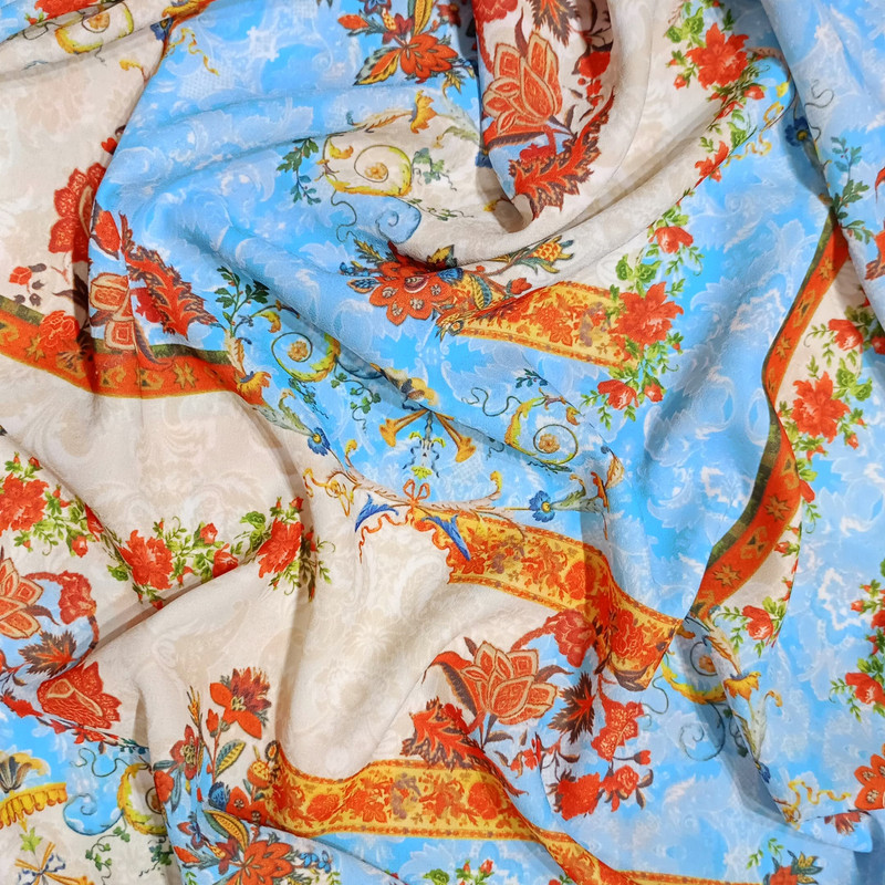 Wall Floral Print On Royal Georgette (SS22N) RGPB06