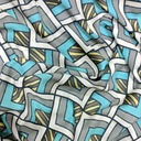 Grey & Blue Box Print On Royal Georgette (SS22N) RGPB23