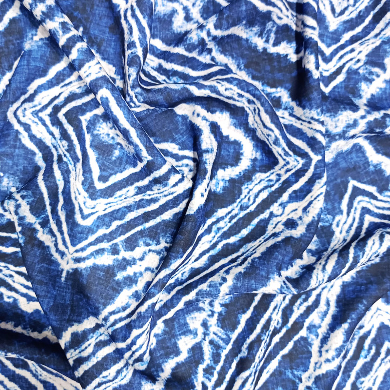 Black & White Marble Print On Royal Georgette (SS2N) RGPB27