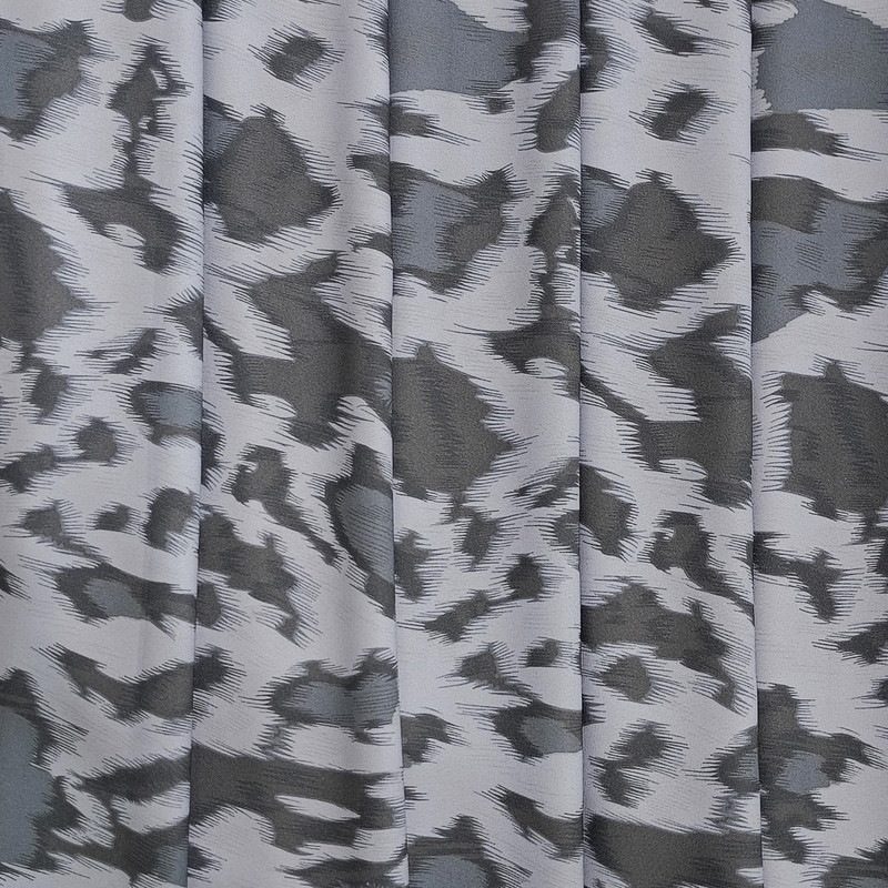 Grey & White Leopard Print On Royal Georgette (SS22N) RGPB36