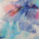 Brush Art Floral Print On Korean Satin SS22A KSPA17