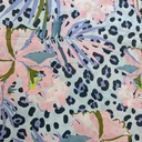 Pink Flowers Print On Korean Satin SS22A-KSPA21