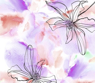 Sea Flower Print On Korean Satin SS22A-KSPA59