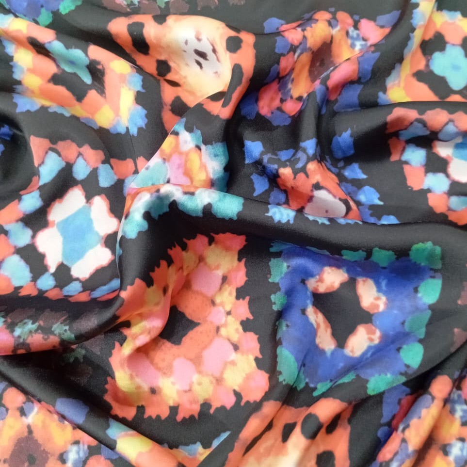 Disco Look Print On Korean Satin SS22A KSPA74