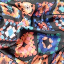 Disco Look Print On Korean Satin SS22A KSPA74