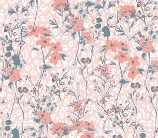 Pink Base Red Flower Print On Royal Georgette (SS22A) RGPA22