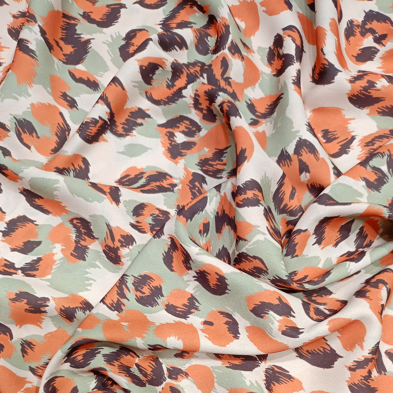 Red & Black Jaguar Print On Royal Georgette (SS22L) RGPL24