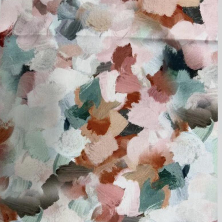 Brush Art Print On Korean Satin SS22L KSPL05
