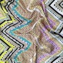 Zig Zak Artwork Print On Korean Satin SS22L KSPL13