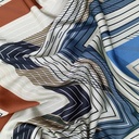 Black & White Zik Zak Print On Korean Satin SS22L KSPL16