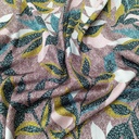 Leafy Brown Print On Korean Satin SS22L KSPL19