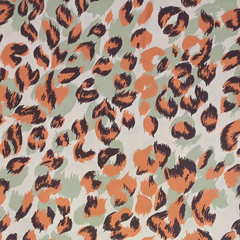 Red & Black Jaguar Print On Korean Satin SS22L KSPL24