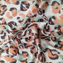 Red & Black Jaguar Print On Korean Satin SS22L KSPL24