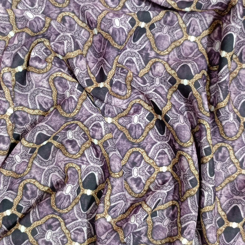 Ogee Violet Base Print On Royal Georgette (SS22N) RGPB87