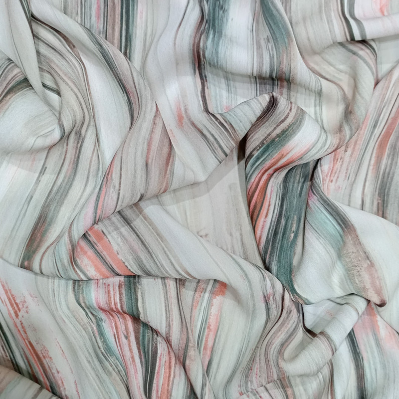 Wave Artwork Print On Royal Georgette (SS22N) RGPB94