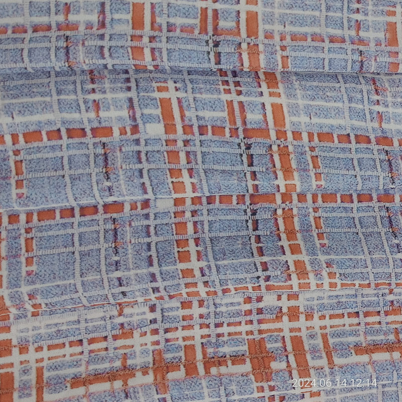 Blue Check Print On Royal Georgette (SS2N) RGPB110