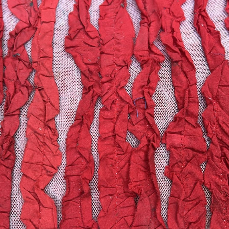 Cotton Net Frill Yarn Dyed Fabric (SS25) FFFS10