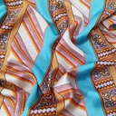 Geometrical Brown Box Print On Korean Satin SS22N KSPB08