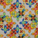 Abstract Flower Print On Korean Satin SS22N KSPB11