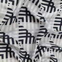 Black & White Abstract Print On Korean Satin SS22N KSPB22