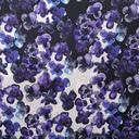 Pond Violet Leaf Print On Korean Satin SS22N KSPB33