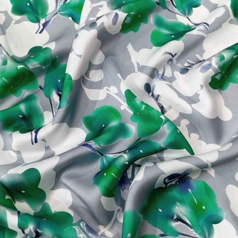 Green Lily Flower Print On Korean Print SS22N KSPB54