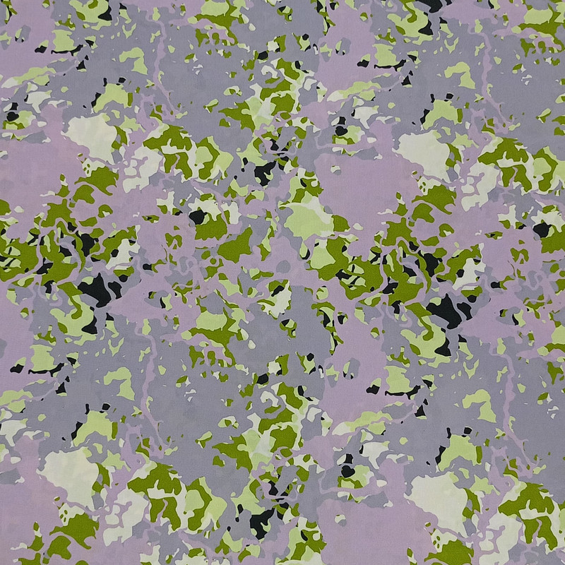 Leaf In Pond Print On Korean Satin SS22N KSPB62